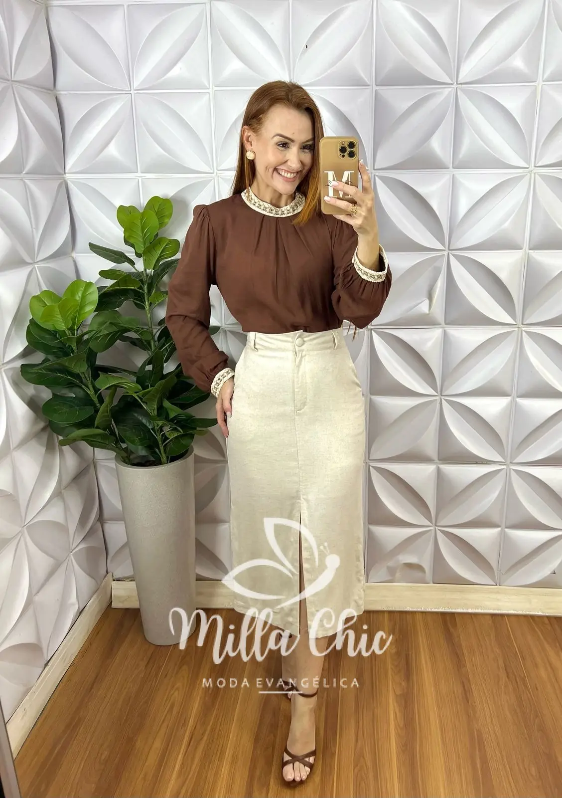 Camisa Carmem Em Cambraia De Linho – Marrom – Milla Chic Camisa Carmem Em Cambraia De Linho - Marrom - Milla Chic