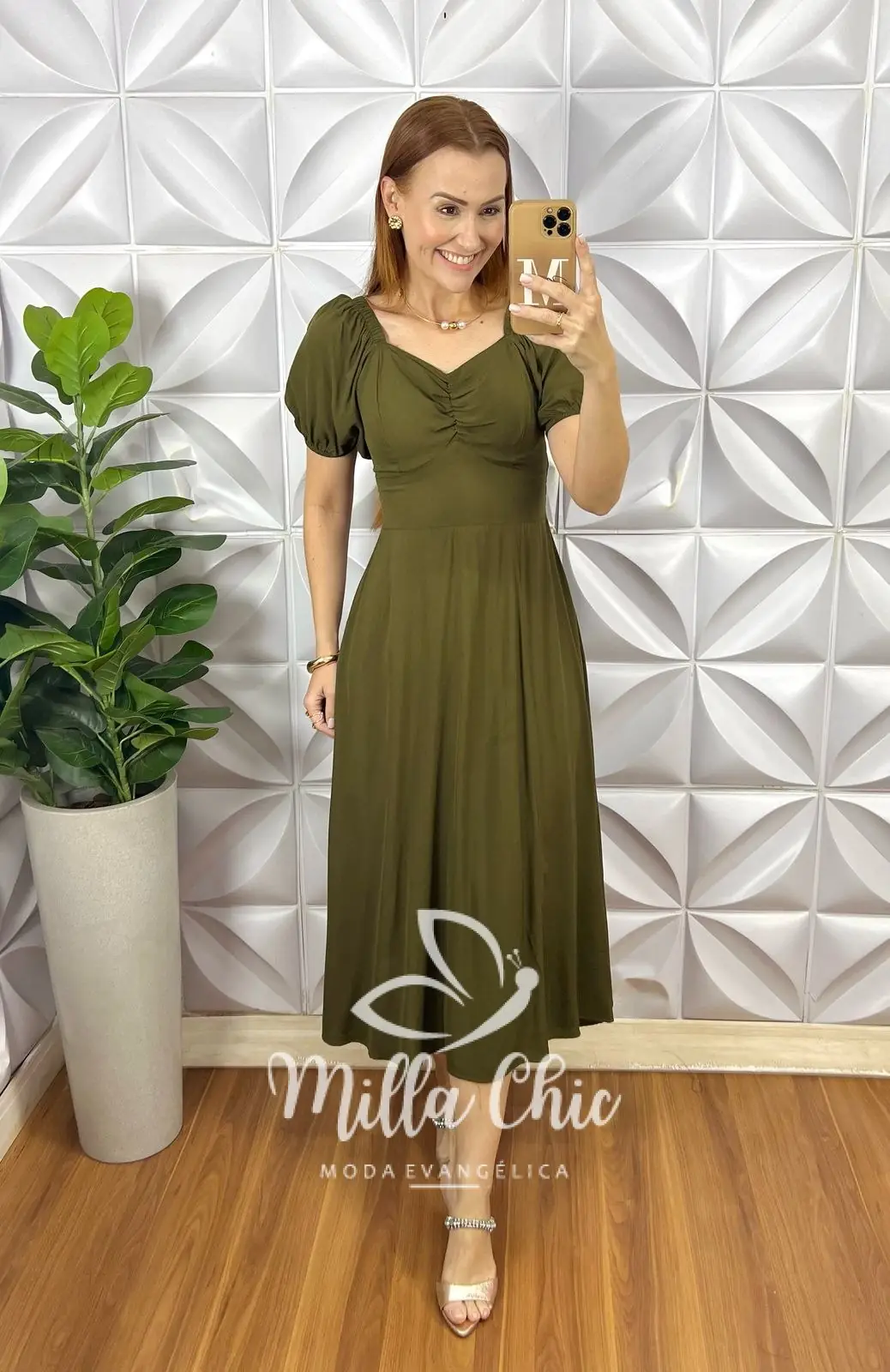 Vestido Rahab Póa – Verde Oliva – Milla Chic Vestido Rahab Póa - Verde Oliva - Milla Chic
