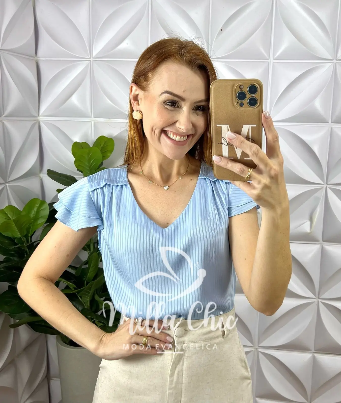 Blusa Em Cetim Margot – Azul – Milla Chic Blusa Em Cetim Margot - Azul - Milla Chic
