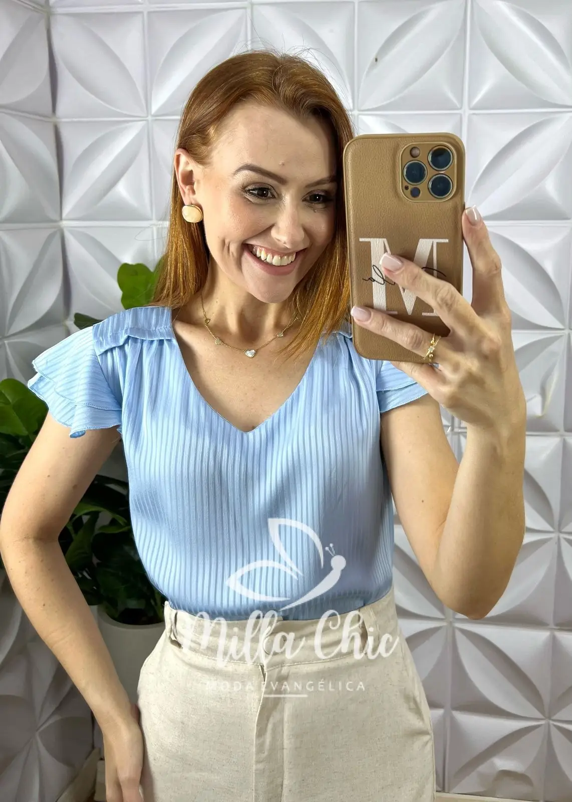 Blusa Em Cetim Margot – Azul – Milla Chic Blusa Em Cetim Margot - Azul - Milla Chic