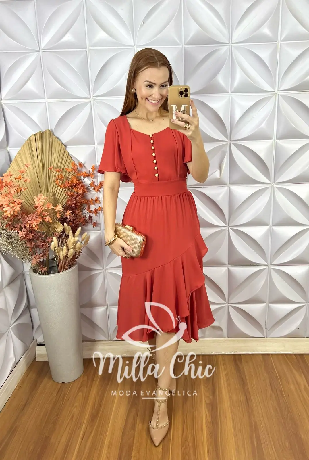 Vestido Theodora Em Rayon – Marrom – Milla Chic Vestido Theodora Em Rayon - Marrom - Milla Chic