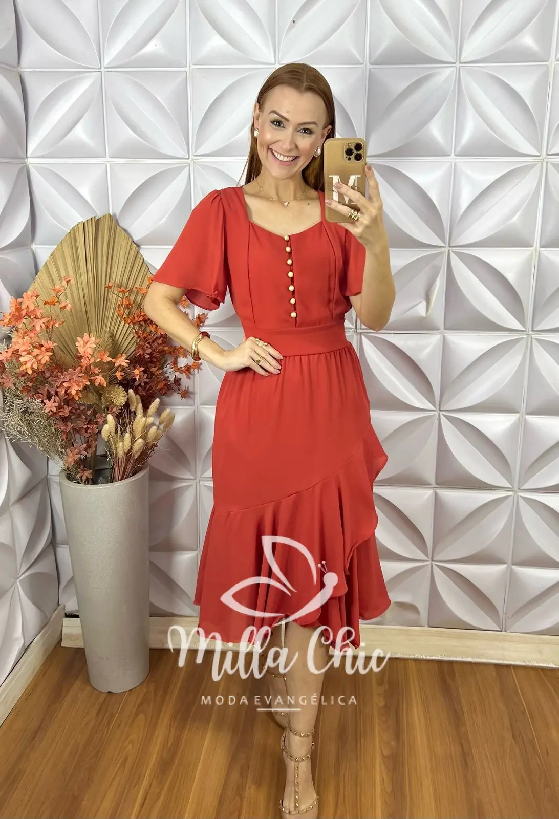 Vestido Theodora Em Rayon – Marrom – Milla Chic Vestido Theodora Em Rayon - Marrom - Milla Chic