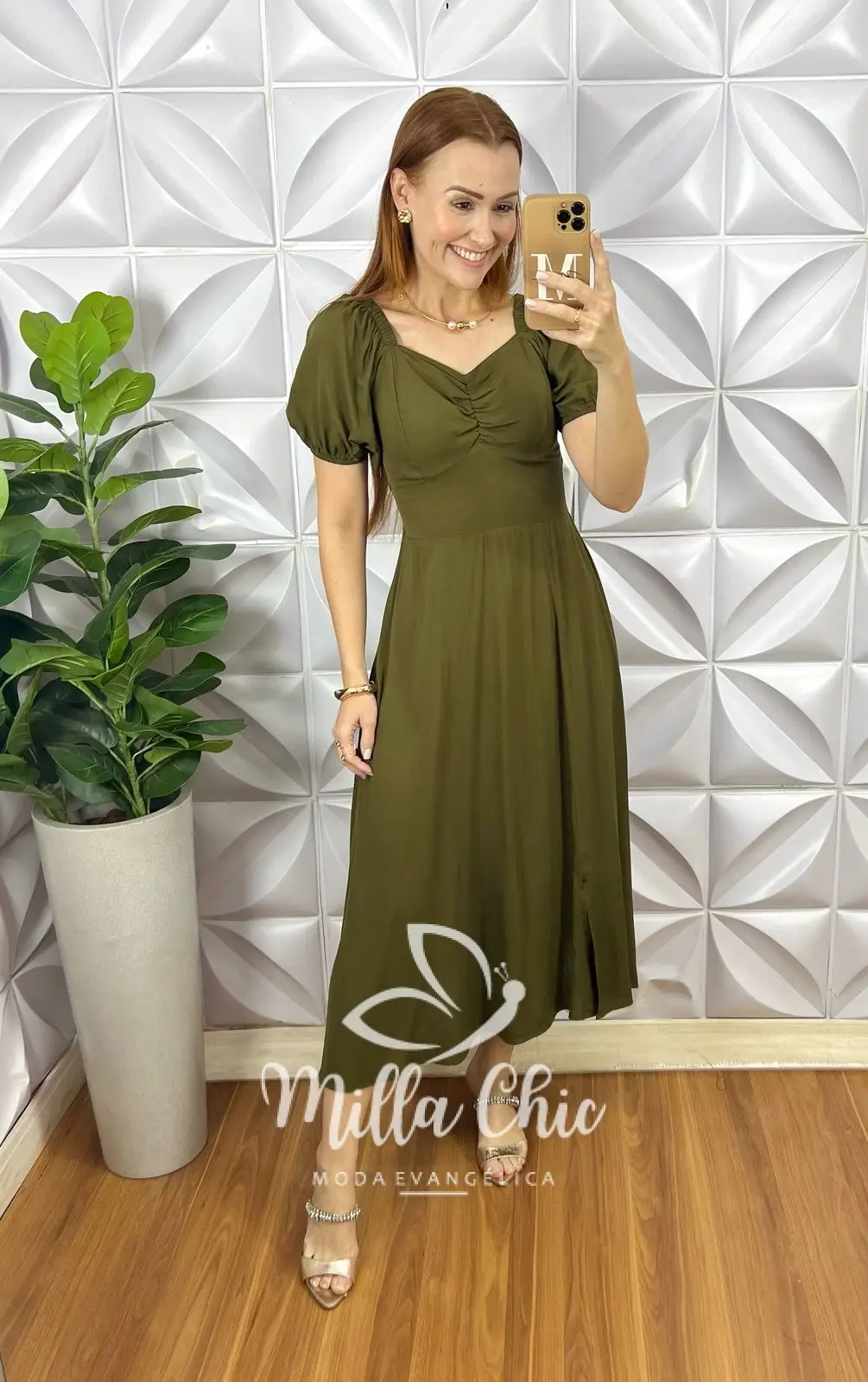 Vestido Rahab Póa – Verde Oliva – Milla Chic Vestido Rahab Póa - Verde Oliva - Milla Chic