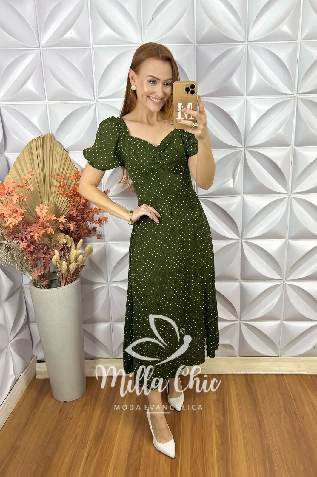 Vestido Rahab Póa – Verde Oliva – Milla Chic Vestido Rahab Póa - Verde Oliva - Milla Chic