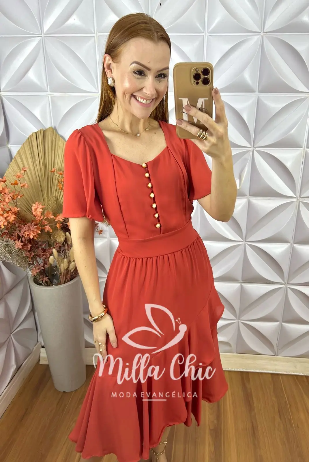 Vestido Theodora Em Rayon – Marrom – Milla Chic Vestido Theodora Em Rayon - Marrom - Milla Chic