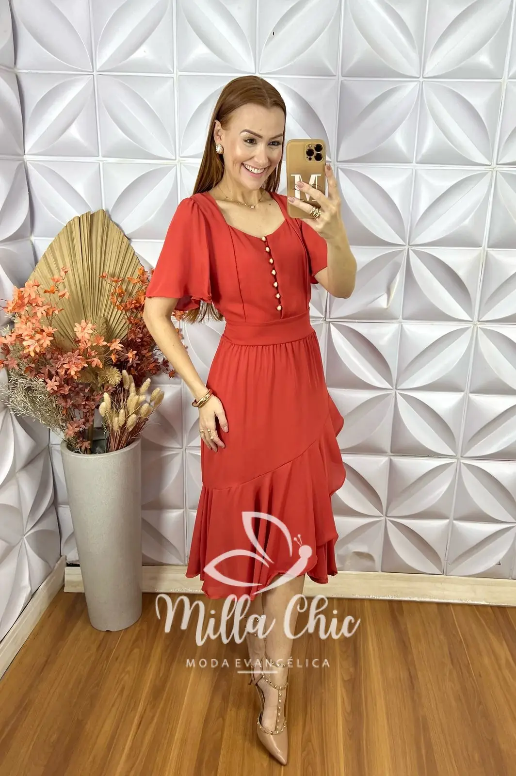 Vestido Theodora Em Rayon – Marrom – Milla Chic Vestido Theodora Em Rayon - Marrom - Milla Chic