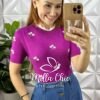 Blusa Apolónia Em Tricot Modal - Roxa - Milla Chic