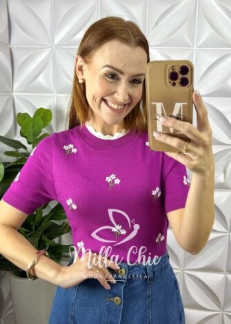 Milla Chic - millachic com br blusa apolonia em tricot modal roxa 3 Blusa Apolónia Em Tricot Modal - Roxa - Milla Chic
