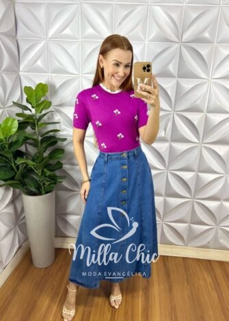 Milla Chic - millachic com br blusa apolonia em tricot modal roxa 4 Blusa Apolónia Em Tricot Modal - Roxa - Milla Chic