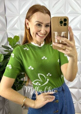 Milla Chic - millachic com br blusa apolonia em tricot modal verde 2 Blusa Apolónia Em Tricot Modal - Verde - Milla Chic