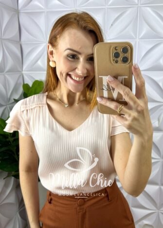 Blusa Em Cetim Margot - Rosa - Milla Chic