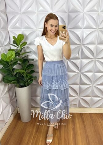 Blusa Em Cetim Margot - Branca - Milla Chic