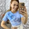 Milla Chic - millachic com br blusa jaque malha de algodao com aplicacao azul Blusa Jaque Malha De Algodão Com Aplicação - Azul - Milla Chic