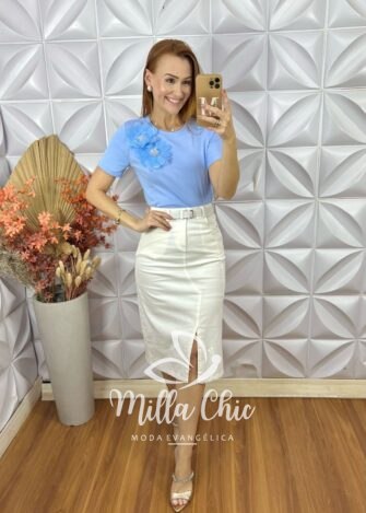 Milla Chic - millachic com br blusa jaque malha de algodao com aplicacao azul 2 Blusa Jaque Malha De Algodão Com Aplicação - Azul - Milla Chic