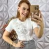 Blusa Jaque Malha De Algodão Com Aplicação - Branco - Milla Chic