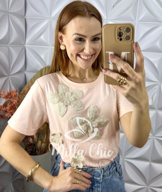 Blusa Jordânia Com Aplicação Em Crochê - Verde - Milla Chic