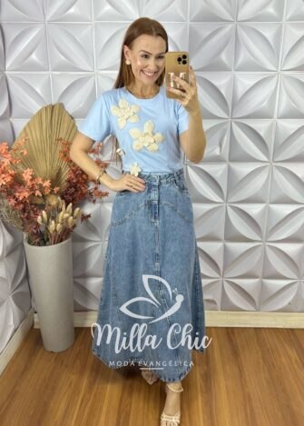 Blusa Jordânia Com Aplicação Em Crochê - Verde - Milla Chic