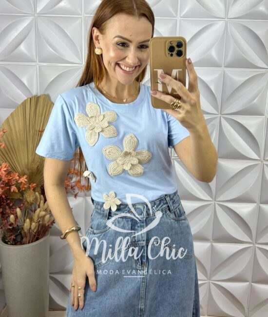 Blusa Jordânia Com Aplicação Em Crochê - Verde - Milla Chic