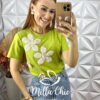Blusa Jordânia Com Aplicação Em Crochê - Verde - Milla Chic