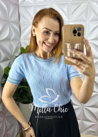 Milla Chic - millachic com br blusa livia em tricot modal branca copia 2 Blusa Livia Em Tricot Modal - Azul - Milla Chic