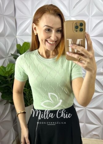 Milla Chic - millachic com br blusa livia em tricot modal verde 1 Blusa Livia Em Tricot Modal - Verde - Milla Chic