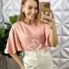 Blusa Malu Em Linho - Rosa - Milla Chic