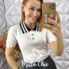 Milla Chic - millachic com br blusa tricot lauren botoes dourados Blusa Tricot Lauren Botões Dourados - Branca - Milla Chic