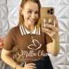 Blusa Tricot Lauren Botões Dourados - Marrom - Milla Chic