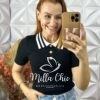Blusa Tricot Lauren Botões Dourados - Preta - Milla Chic