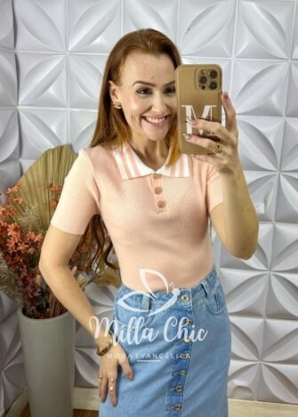 Milla Chic - millachic com br blusa tricot lauren botoes dourados rosa 1 Blusa Tricot Lauren Botões Dourados - Rosa - Milla Chic