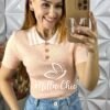 Milla Chic - millachic com br blusa tricot lauren botoes dourados rosa Blusa Tricot Lauren Botões Dourados - Rosa - Milla Chic