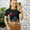 Milla Chic - millachic com br blusa tshirt algodao cherry preta Blusa T-Shirt Algodão Cherry - Preta - Milla Chic