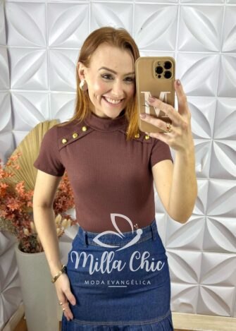 Cacharel BiBi Em Canelado - Marrom - Milla Chic