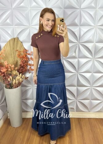Cacharel BiBi Em Canelado - Marrom - Milla Chic