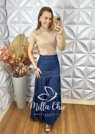 Cacharel BiBi Em Canelado - Preto - Milla Chic