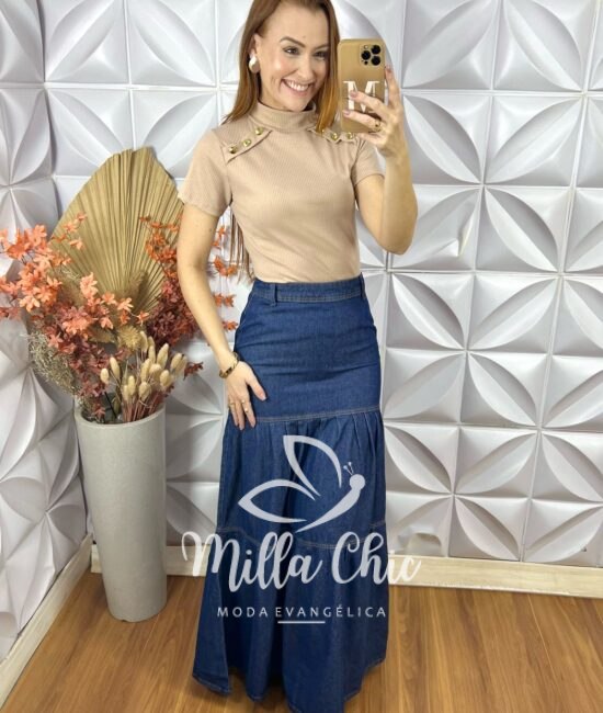 Cacharel BiBi Em Canelado - Preto - Milla Chic