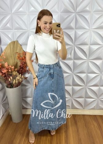 Milla Chic - millachic com br cacharel em tricot manga curta branco Cacharel Em Tricot Manga Curta - Branco - Milla Chic