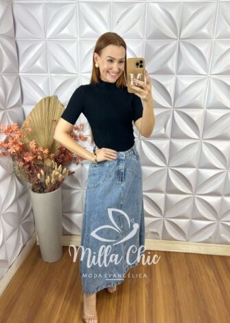 Milla Chic - millachic com br cacharel em tricot manga curta preto 1 Cacharel Em Tricot Manga Curta - Preto - Milla Chic