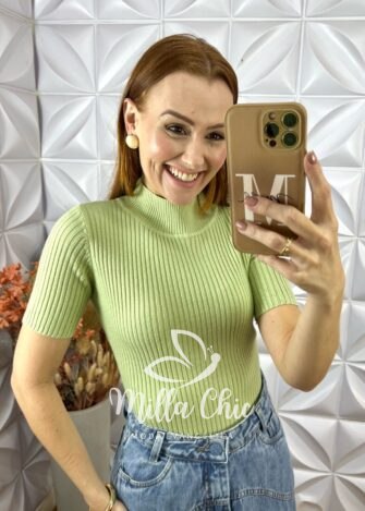 Milla Chic - millachic com br cacharel em tricot manga curta verde 2 Cacharel Em Tricot Manga Curta - Verde - Milla Chic