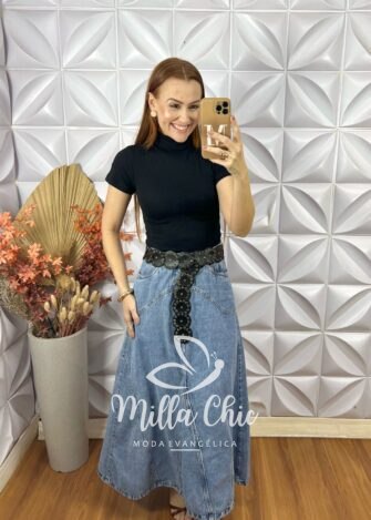 Cacharel Manga Curta - Preto - Milla Chic