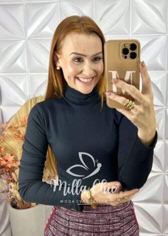 Cacharel Manga Longa - Preto - Milla Chic