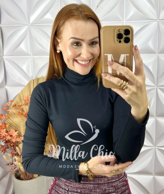Cacharel Manga Longa - Preto - Milla Chic