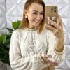 Milla Chic - millachic com br camisa carmem em cambraia de linho areia Camisa Carmem Em Cambraia De Linho - Areia - Milla Chic