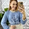 Milla Chic - millachic com br camisa carmem em cambraia de linho marrom copia Camisa Carmem Em Cambraia De Linho - Azul - Milla Chic