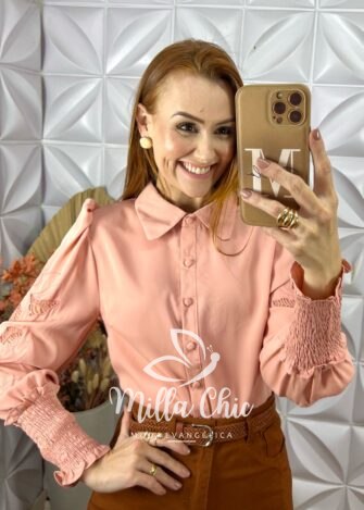Camisa Doris Bordada - Rosa - Milla Chic
