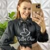 Milla Chic - millachic com br camisa em cetim gloria marrom copia 1 Camisa Em Cetim Glória - Preta - Milla Chic