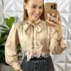 Milla Chic - millachic com br camisa em cetim gloria nude Camisa Em Cetim Glória - Nude - Milla Chic