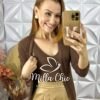Cardigan Com Blusa Tricot Modal Clotilde - Marrom - Milla Chic