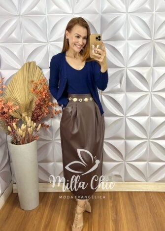 Milla Chic - millachic com br cardigan com blusa tricot modal clotilde azul marinho 3 Cardigan Com Blusa Tricot Modal Clotilde - Azul Marinho - Milla Chic