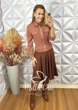 Milla Chic - millachic com br casaco cecy em suedi marrom 2 Casaco Cecy Em Suedi - Marrom - Milla Chic